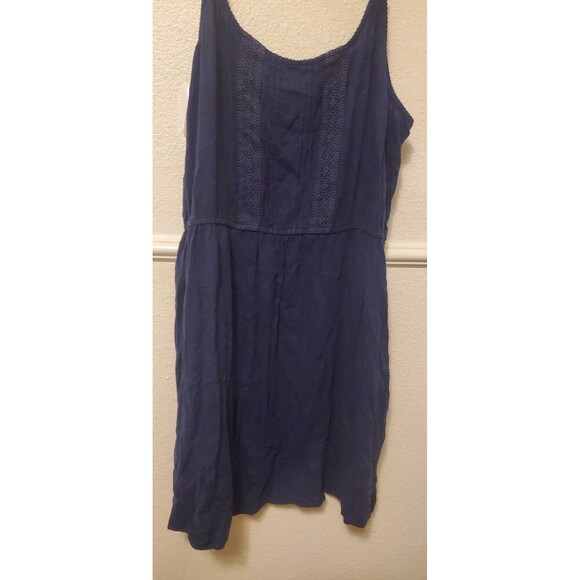 Old Navy Fall Cottage Core Navy Blue Fit & Flare Cami Dress XXL Lace Accent - Picture 11 of 16